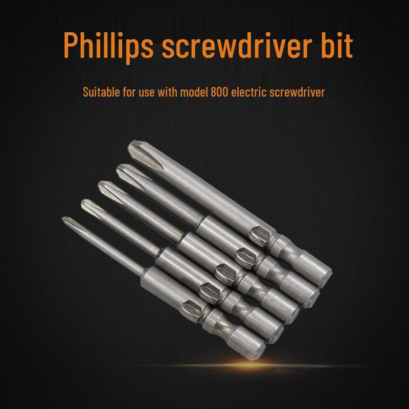 Electric Screwdriver Bit Set: 800 Cr-V Steel, Hardened S2, Magnetic Holder, 4mm Shank Diameter