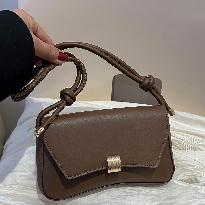 Stylish Retro Flip-Top Bag, Design Armpit Bag for Women Fashion Simple Handheld Stick Bag, Versatile Niche Shoulder Bag