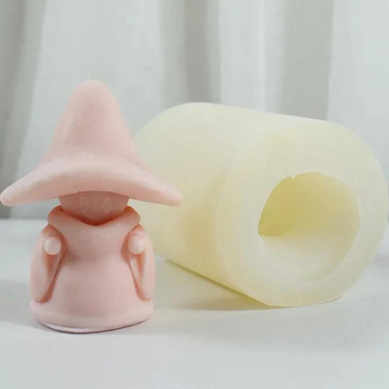 Mushroom Ghost Candle Silicone Mold Witch Hat Soap Resin Plaster Doll Mold DIY Chocolate Making Tools Ice Tray Decoration