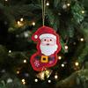 Holiday Hanging Decorations Christmas Santa Gingerbread Keychain, Cute Stuffed Tree Ornament with Festive Decor Metal Bell, Fireplace