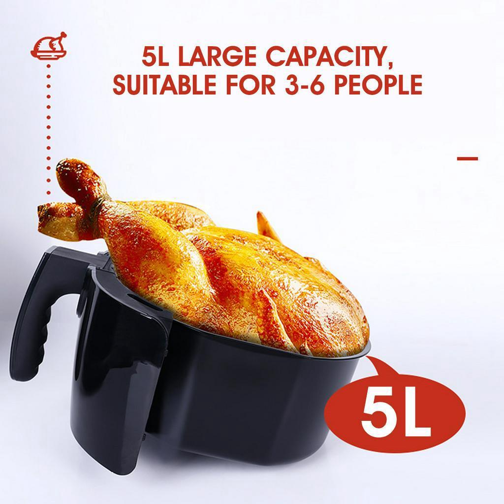 1350W 5L 360 Degree Electric Deep Airfryer Multifunction Air Fryer Chicken Oil Free Air Fryer Health Fryer Cooker