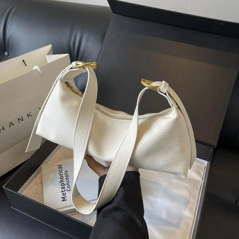 Fashion Simple Sense of Luxury Solid PU Shoulder Bags 2026 High Quality Temperament Versatile Commuting Style Crossbody Bags