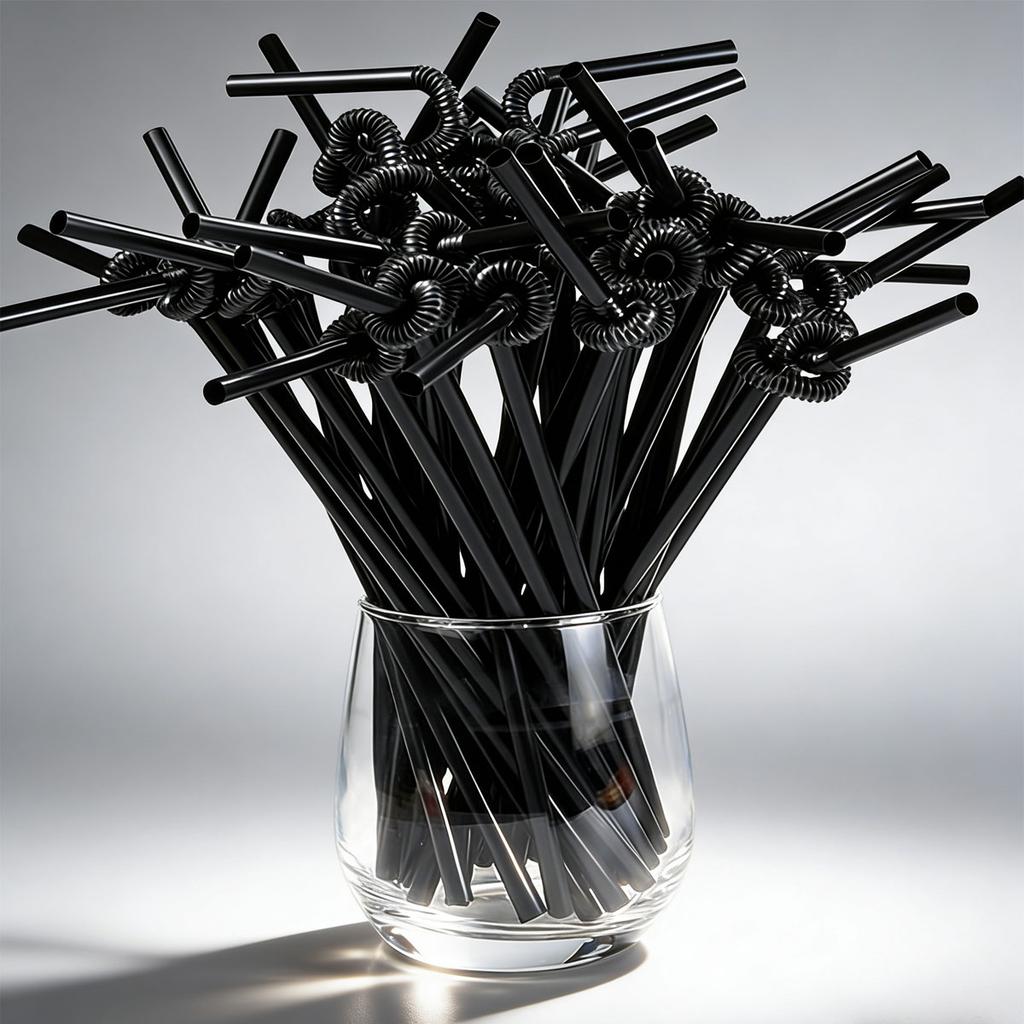 100Pcs Drinking Straws Colored Flexible Plastic Drinking Straws Disposable Straw 10'' Inches Tall Assorted Colors