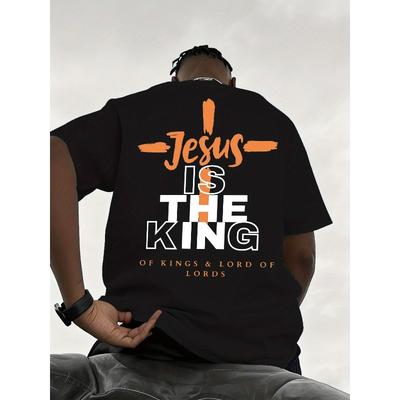T-shirt décontracté pour homme, taille européenne, coupe regular, col rond, manches courtes, confort classique, imprimé tendance ajoute de la personnalité. Tissu respirant