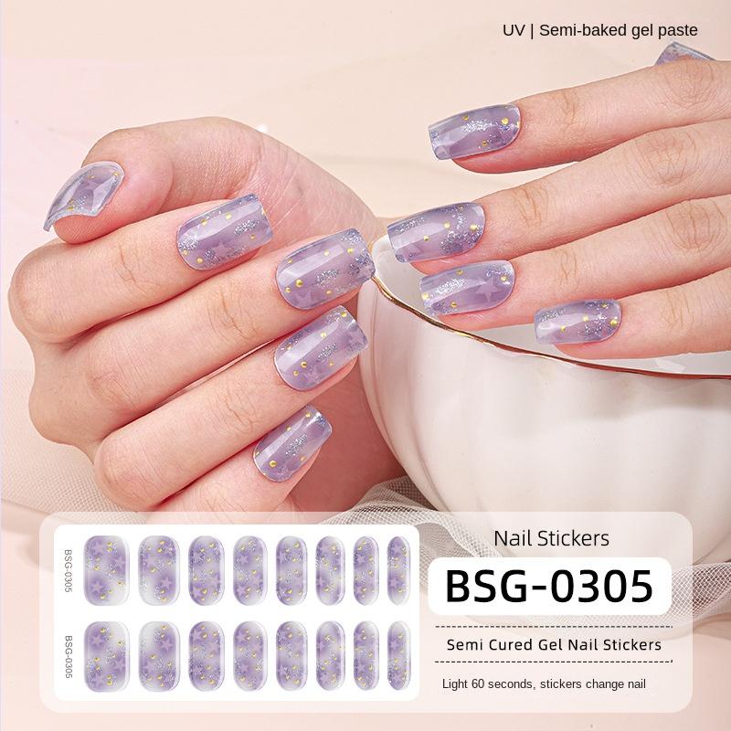 Semi-cured Gel Nail Stickers, Semi-baked Gel Nail Stickers, 3D Bronzing Nail Stickers