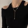 Exquisite Paperclip Necklace Gold Sweater Chain Necklace Versatile Metal Choker Necklace  Girl Gift
