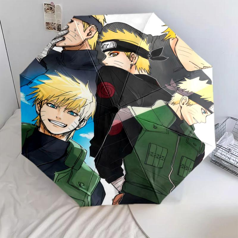 1 PC Automatic Folding Umbrella - Naruto Evolution Pattern Portable Foldable Design With 8 Ribs Christmas Birthday Gifts