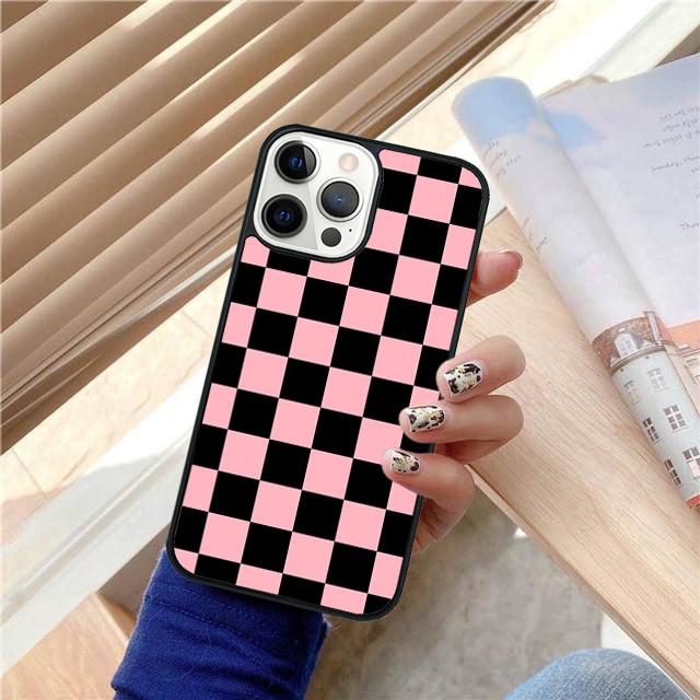 Checkerboard Plaid Checked Checkered Phone Case Cover For iPhone 17 Air 15 16 14 13 12 Pro Max 11 Pro Max Plus