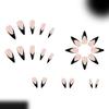 Trendy French Tip Press On Nail Matte Black Base Detailing Durability Plastic Fake Nail 24pc Complete Set Durability
