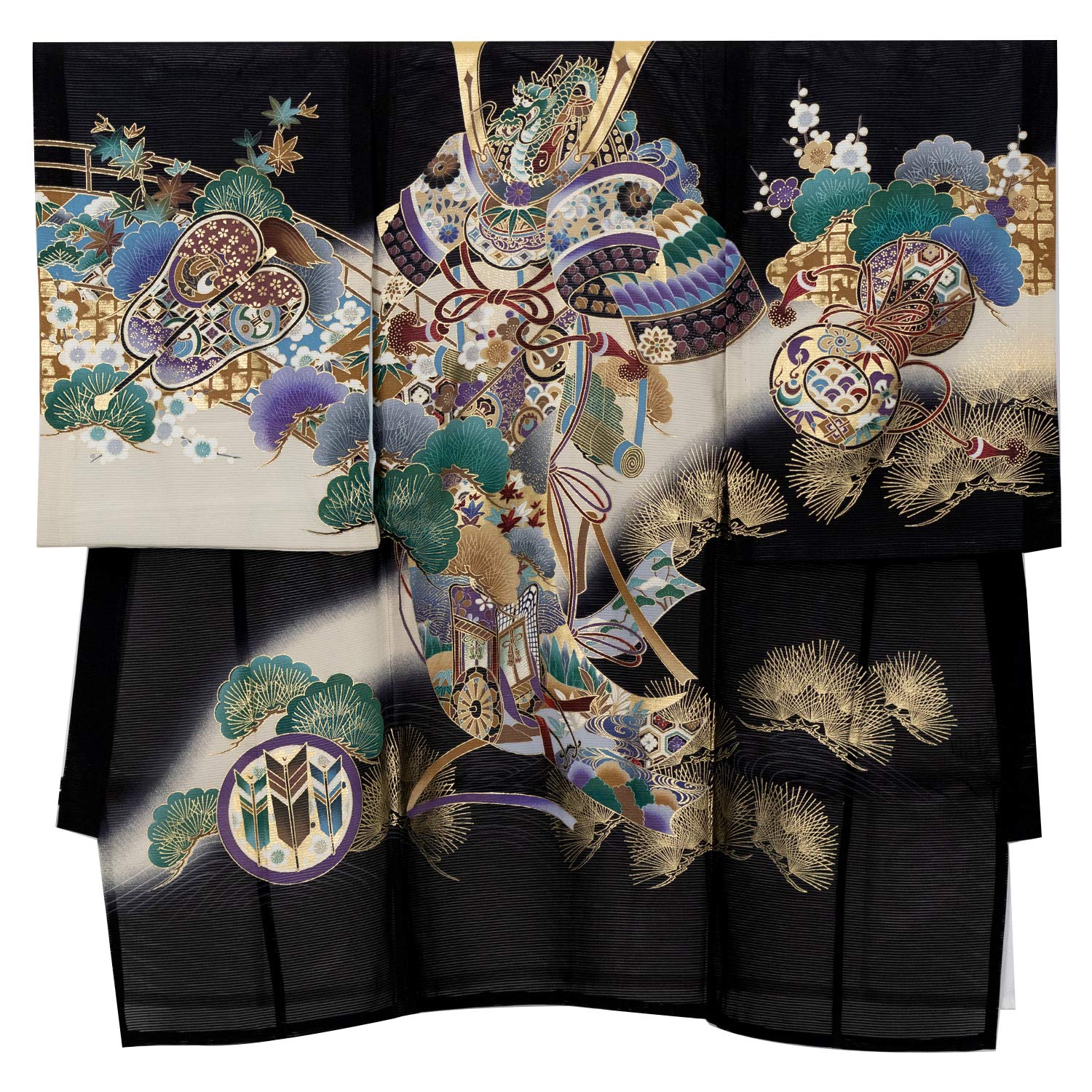 

Baby pure shrine baby helmet [KYOETSU] clothes, silk, visit, boy s kimono, silk, (G-3 black)