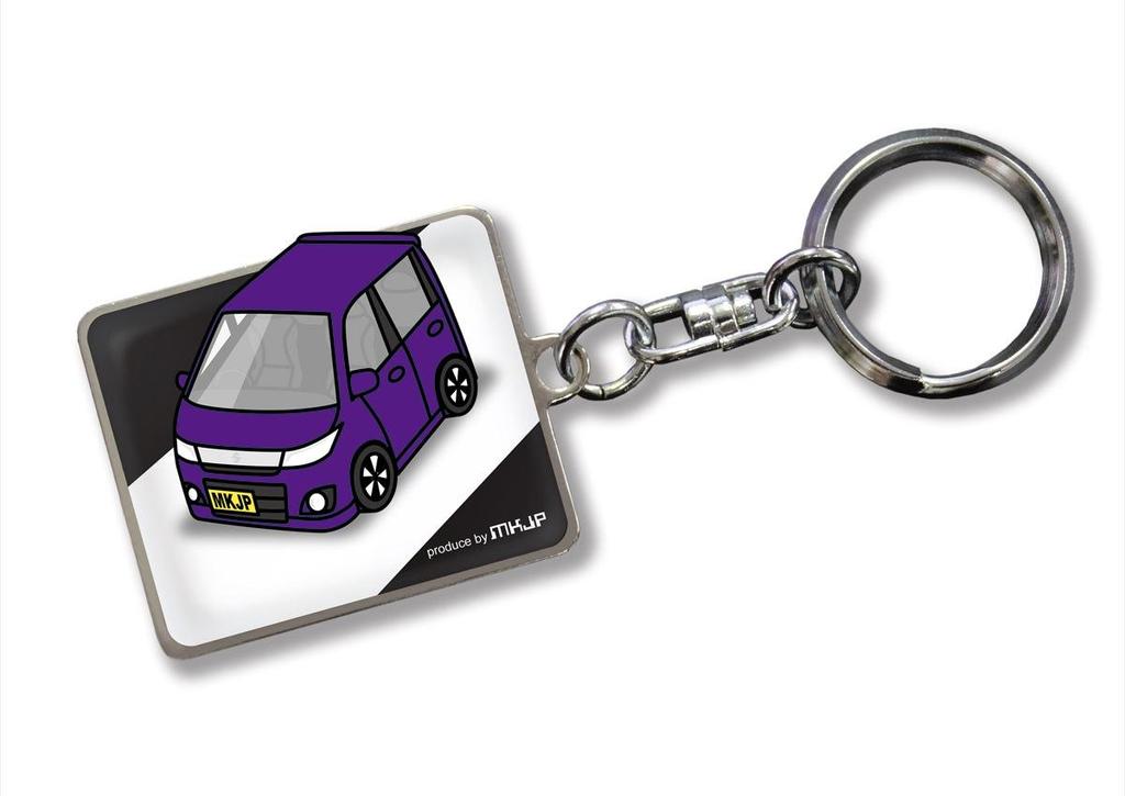 Custom Keychain for Wagon R Stingray Black Purple Car Color [MKJP] MH23S, Base,
