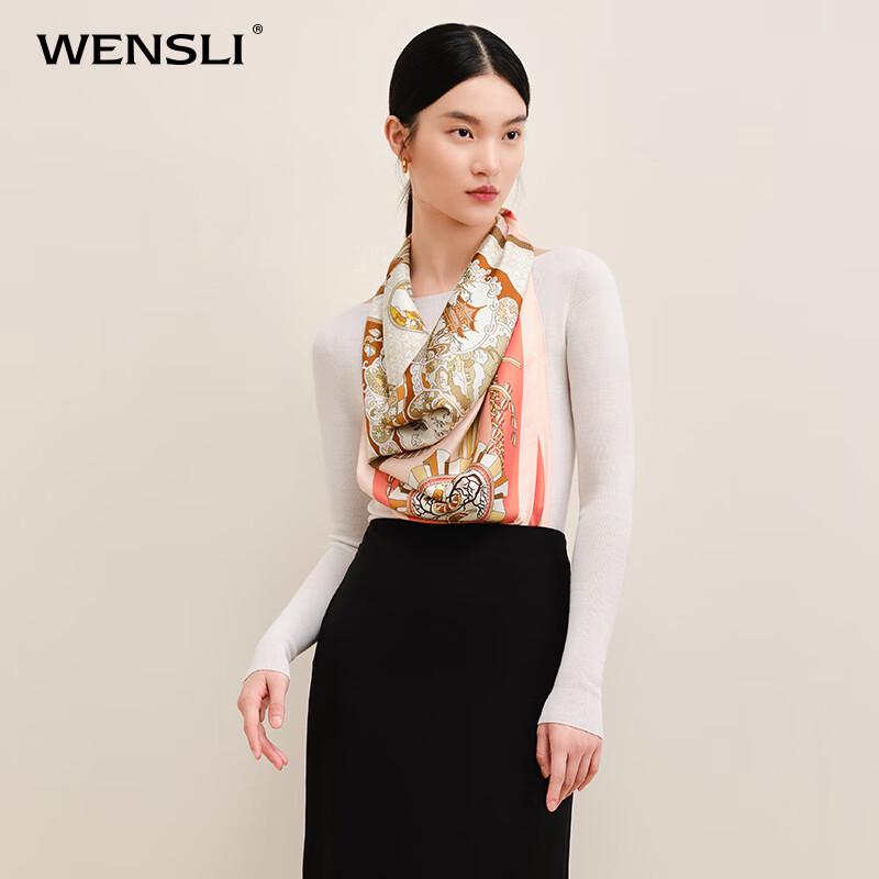 WENSLI 'Vier Jahreszeiten' 100% Maulbeerseide Großes Quadratisches Tuch & Schal