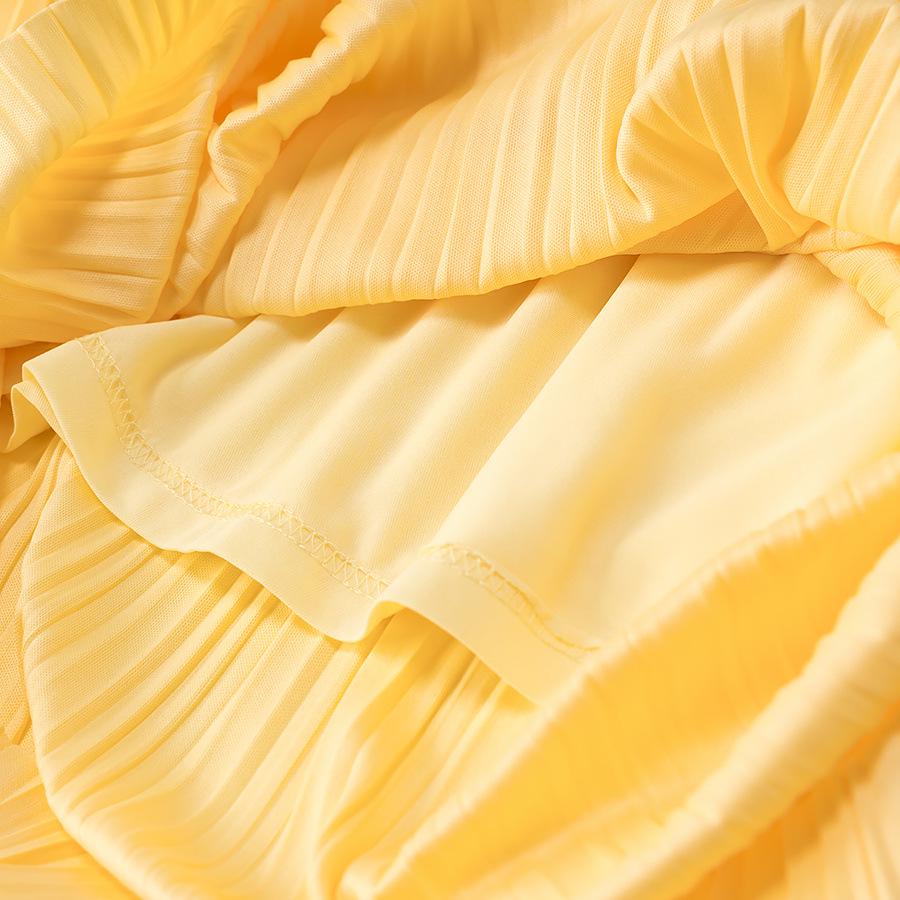 Spring 2025 European & American Style Women's Strapless Pleated Top + High-Waisted Midi Skirt Set