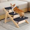 Outdoor Steps Dog Stairs Foldable Wooden Cat Climbing Ladder Non-slip Carpeted Ramp Ladder for Small Animals Climbing