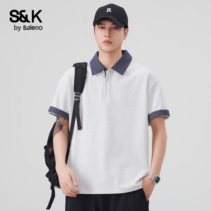 Baleno S&K Men's Color-Block Striped Polo Shirt
