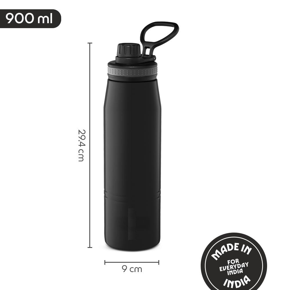 900ml Go Sport Stainless Steel Water Bottle | ISI Certified Made in India | 14 Hours Hot & 18 Hours Cold Double Wall Vacuum Insulated Flask