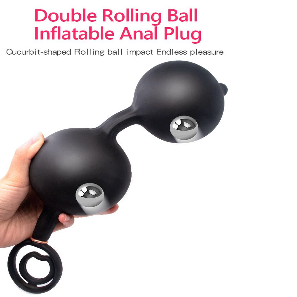 Inflatable Anal Plug Silicone Huge Anal Ball Expander Butt Plug Dilator Prostate Massager G Spot Stimulator Expansion Sex Toys