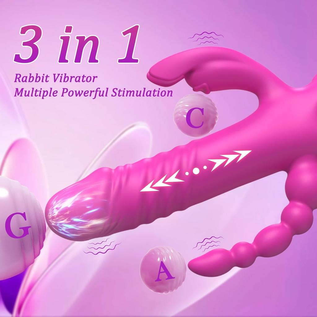 Insertion Dildo Vibrator, G-Spot Anal Rabbit Vibrator, 7 Powerful Speeds and 7 Vibration Patterns Adult Toys