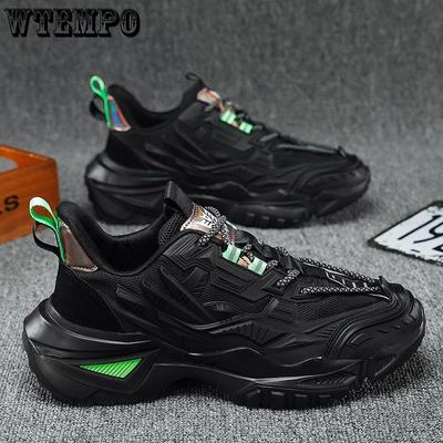Men's Shoes Summer Sports Shoes Men's Running Leisure Shoes Inside Increased Height Black Dad Tide Shoes
