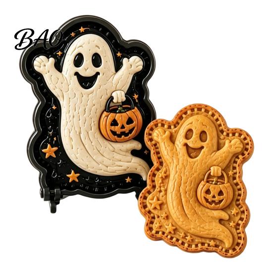 Halloween Cookie Cutters for Pastry Mini Pie Press Mold, Hand Cutter Holiday Baking, Molds Baking Party DIY Dessert Tool, Non-Stick Mold Kids Kitchen
