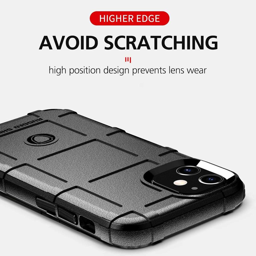 Case for iPhone 12, Case for iPhone 12 Pro, Rugged Shield Slim Phone Case with Heavy Duty Shockproof Military Grade Anti-Fall and Camera Protection