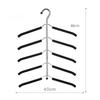 Space Saving 5 Tier Non Slip Hanger, Stackable Multi Layer Clothes Rack For T Shirts And Shirts, Heavy Duty Plastic Coated Wire Organizer