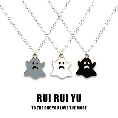 RUI RUI YU Halskette mit Halloween-Geister-Anhänger, Halskette für Frauen und Männer, Freundin, Paar, Liebhaber, Schmuck, Geschenk