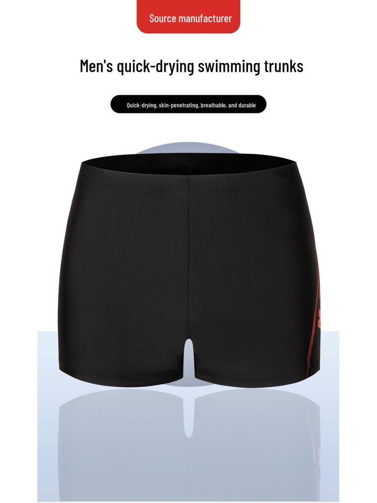 Men's Quick-Dry Swim Trunks & Cap with Custom Print - Comfortable, Lightweight, Breathable Boxer Brief Style