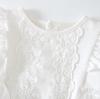 Baby Clothes Clothes Long Sleeve Bodysuit Girls Newborn Baby Preparing for Birth Gift Luxury Ruffle Hair Ornament Lace White 6M [Baby koi]