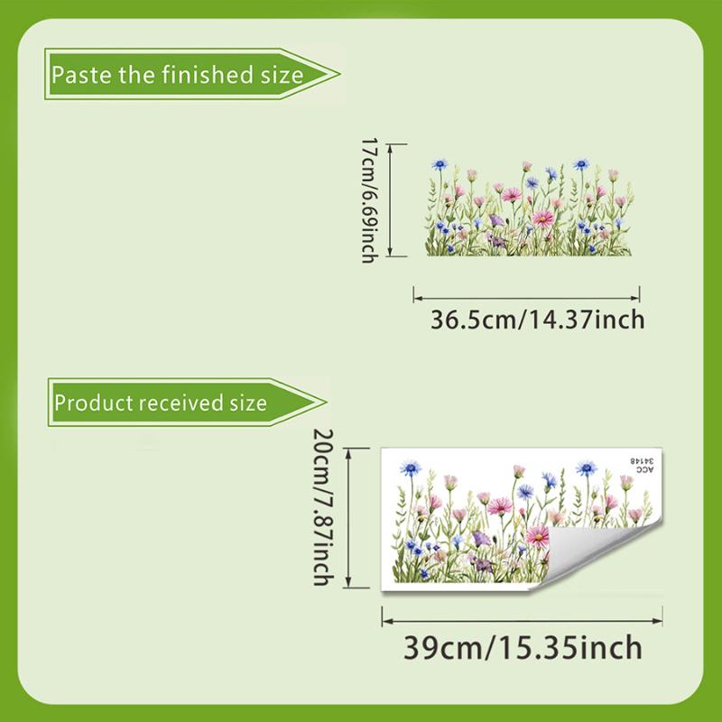 Bathroom Sink Area Backsplash Sticker Floral Waterproof Self Adhesive Removable Modern Home Decor Accessories