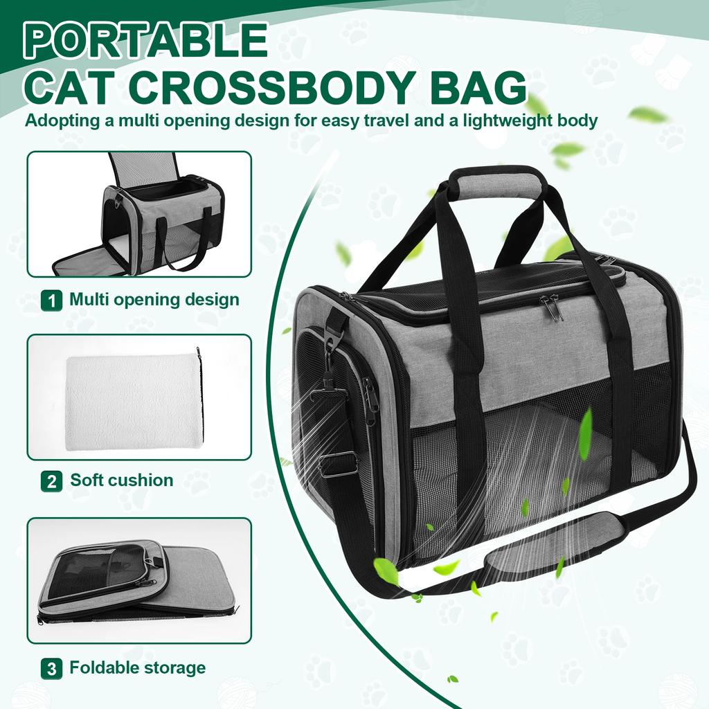 Portable Pet Carrier Bag Oxford Cloth Breathable Cat Carrier Bag with Shoulder Strap Pet Supplies Cat Carrier Handbag for Travel