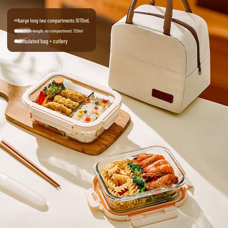 Glass Microwaveable Lunch Box & Food Storage Containers