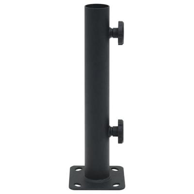 Umbrella Base Stand for Pole Diameters Ø32 34 38 Mm Matte Black Steel