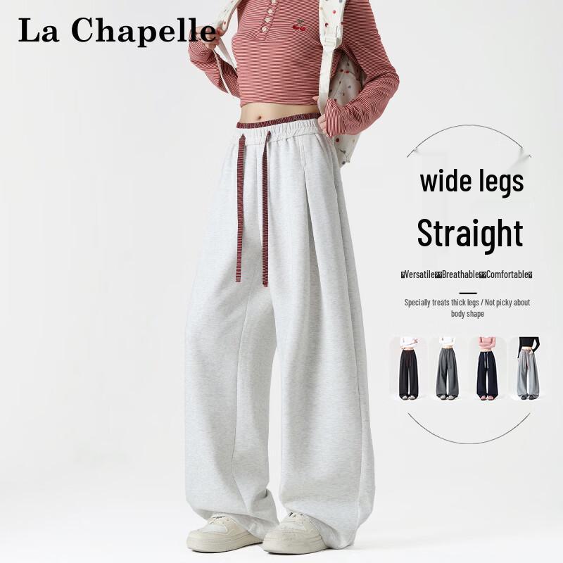 La Chapelle Women's Retro Relaxed Fit Wide-Leg Sweatpants