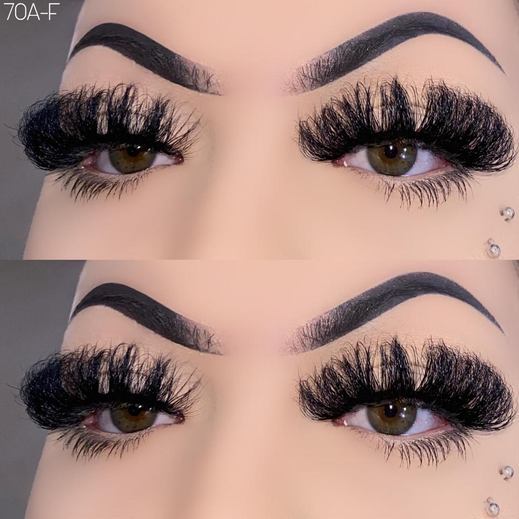 Russian 25MM Fluffy Lashes D Curl Mink Lashes Long Thick Natural False Eyelashes Wholesale Lashes Vendors Makeup Mink Eyelashes