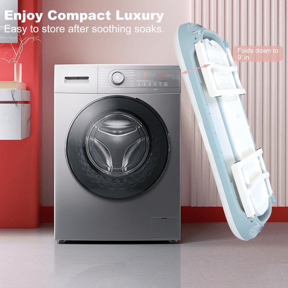 Up to 58 Inch Foldable Bathtub for Adults – Large Portable Collapsible Tub, Freestanding Hot & Ice Bath Spa, Easy Fold Design