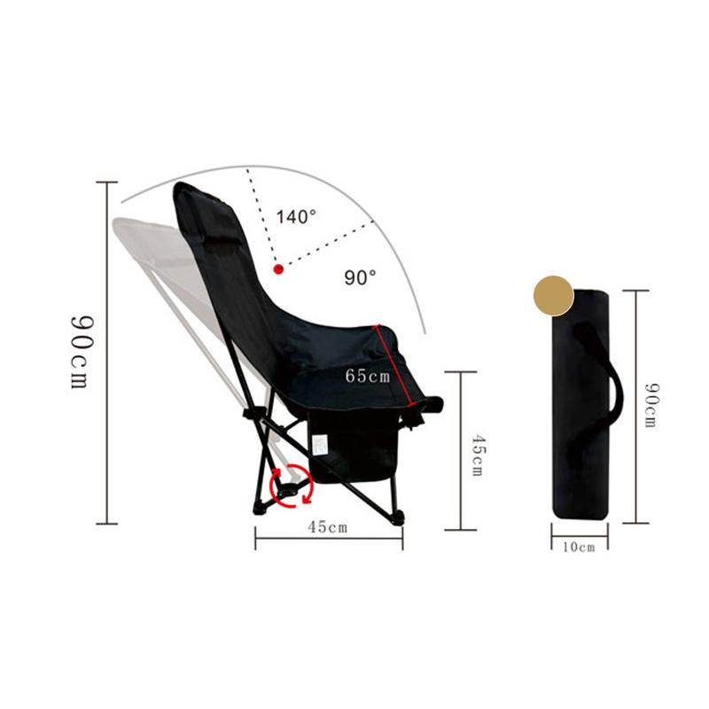 Outdoor Moon Chair High Backrest Ultra Light Folding Chair Portable Camping Beach Lounge Chair Camping Equipment Accessories