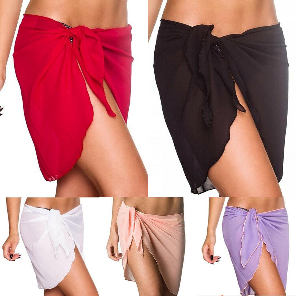 Sexy Women Beach Cover Up Bikini Swimwear Cover Up Skirt Dress Swimsuit Wrap Suit One Size
