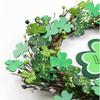 20" St Patricks Day Wreath with Wooden Lucky Shamrock Signs, Shinning St Patricks Day Wreaths for Front Door, Saint Patricks Day Decorations with