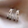 925 Sterling Silver Zircon Double Round Hoop Earrings for Fashion Women Light Luxury Fine Jewelry Trendy Accessories