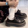 Platform Muffin Shoes Retro British Style Small Leather Shoes French Single Shoes New Mori Jk