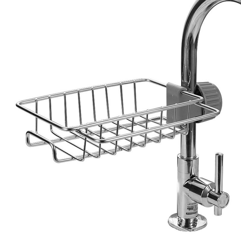 Edelstahl Wasserhahn Halter Küchen Aufbewahrungsregal Schwamm Spültuch Finishing Rack Abtropfgestell Pool Lappen Aufbewahrung Abtropfen Trocknen