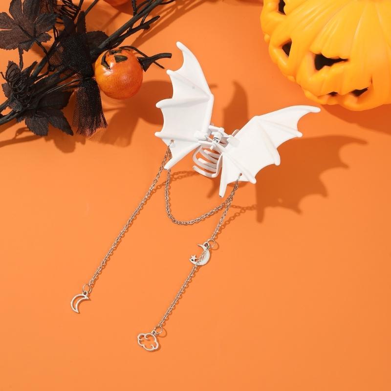 Halloween Bat Hair Clips for Women Tassels Bat Wing Hair Claw Clips Barrettes Punk Gothic Hair Styling Accessories Gift