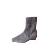 Low-heeled Short Boots Women's New 2025 Autumn and Winter Women's Boots Suede Boots Elastic Thin Women's Boots Niche Women's Shoes Short Boots