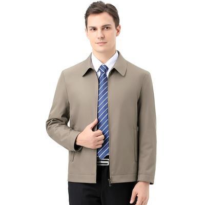 Men's Jacket Men's Autumn New Middle-aged Lapel Dad Jacket Anti-wrinkle Business Casual Jacket