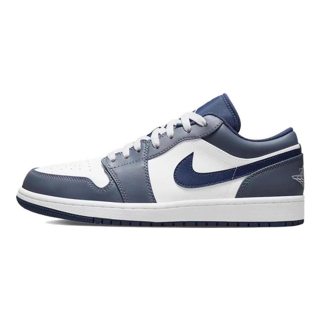 Jordan Air Jordan 1 Low Top Vintage Basketball Shoes Men's Blue White 553558-414(Team32-SBOX)