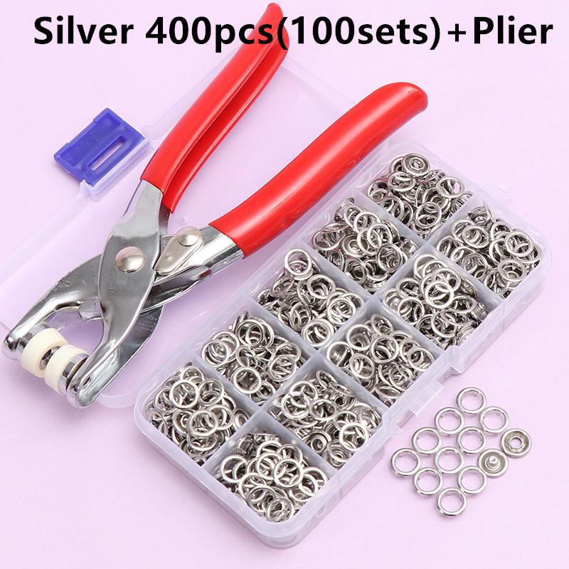 400/800PCS Plier Tool Colored Metal Buttons Snap Sewing Button Thickened Snap Fastener Kit DIY Craft Supplies Bag Clothe