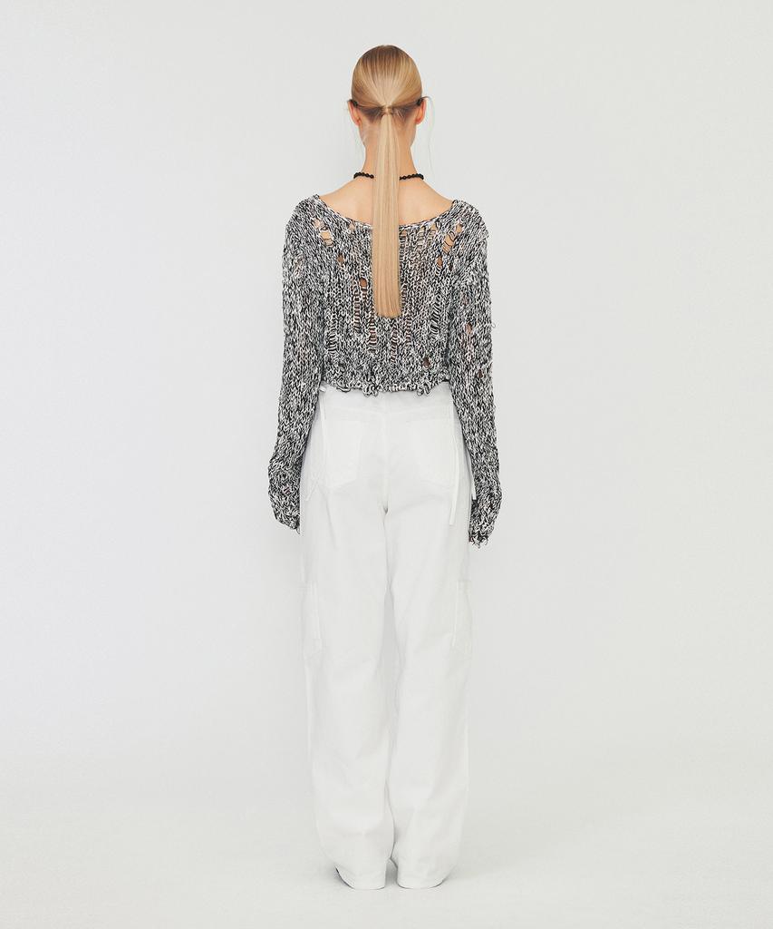 Daiaegeuneol Ribbon Strap Pocket Denim (White)