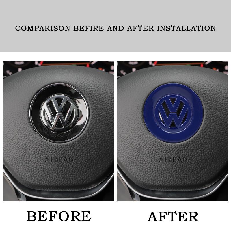 FD02-Car Styling Steering Wheel Logo Decoration Stickers For Volkswagen GTI Polo Golf Passat Scirocco Jetta Beetle Tiguan Accessories