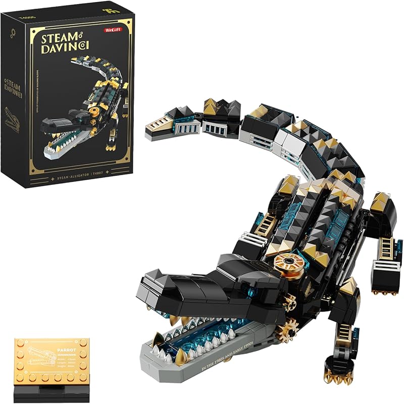541 Piece Crocodile Building Sets, Sea Creatures Idea Model Building Kit, STEM Dinosaur World Park Building Toy, Mechanical Animal Building Crocodile Building Sets
